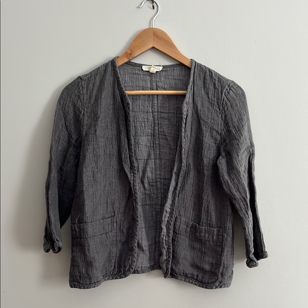 Eileen Fisher Gray Blazer with Relaxed Silhouette
